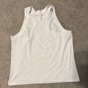 Athleta White Cream Fitted Crop Tank Top